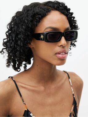 The Attico Black Rectangular Authentic Sunglasses